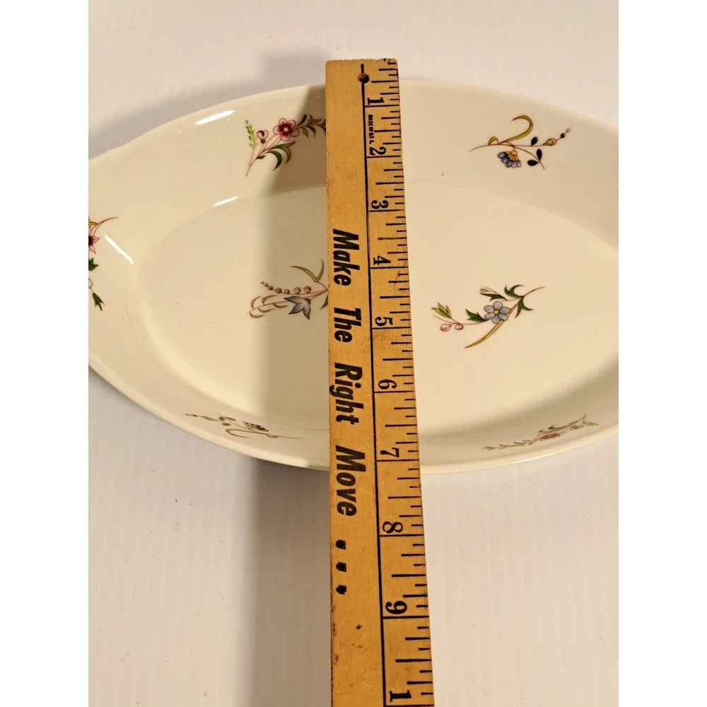 BIA Cordon Bleu France Floral Porcelain Au Gratin Dish Scalloped Handles 12in